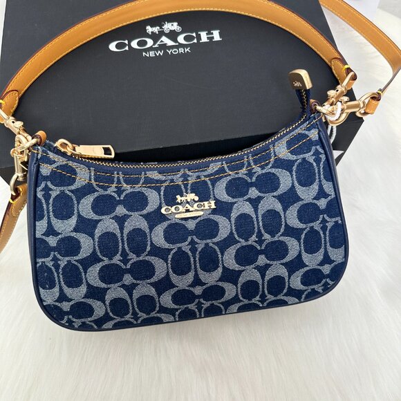 COACH Blue Cowboy Shoulder Bag Crossbody Bag - Picture 11 of 13